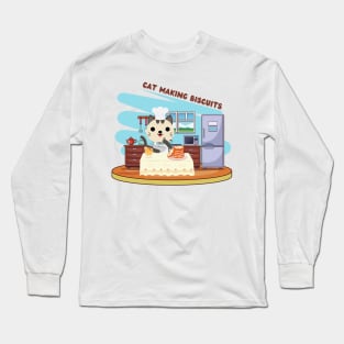 Cat Making Biscuits Long Sleeve T-Shirt